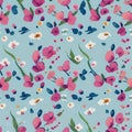 a small flower pattern, watercolor style. AI-Generated. Royalty Free Stock Photo