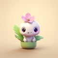 Kawaii Snapdragon Emoji: Cute 3d Render With Soft Aesthetic Colors