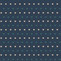 Small hearts on Blue Background. Seamless Vector Illustration Pattern. Fabric design, scrapbooking, cute love pattern Royalty Free Stock Photo
