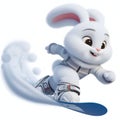 Bunny on a snowboard Royalty Free Stock Photo