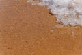 Small foam wave on sea close with beach