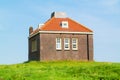 Small foghorn house in old harbour of former island Schokland, N