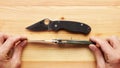 Small folding knife for fishing