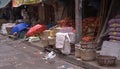 A small food stall in a street market in Thailand