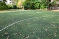 Small football field. Autumn time.