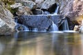 Small forest creek long exposure effect. Royalty Free Stock Photo