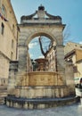 Small fountain in beautiful Matera town, Italy Royalty Free Stock Photo