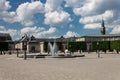 Small fountain in front of the Amalienborg palace in Copenhagen, Denmark Royalty Free Stock Photo