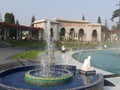 Small fountains and building, Magic Water Circuit in Lima Royalty Free Stock Photo