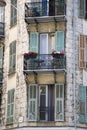 Small french balconies in Nice, France