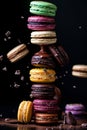 Small French pastries. Sweet and colorful French Macarons Cakes