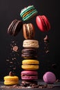 Small French pastries. Sweet and colorful French Macarons Cakes