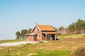 Small friendly family house in the village. Royalty Free Stock Photo