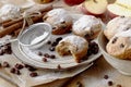 Small fruitcakes for Christmas dinner. Raisin mini cakes