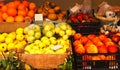 A small fruits booth in the market of Obidos