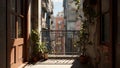 Compact Urban Micro-Apartment Balcony Royalty Free Stock Photo
