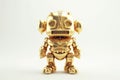 Small funny golden robot. Generate Ai