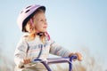 Small funny kid riding bike Royalty Free Stock Photo