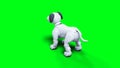 small funny robotic smart dog, pet. Green screen isolate. 3d rendering.