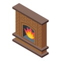 Small furnace icon isometric vector. Fire house Royalty Free Stock Photo
