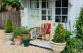 Small garden space. Potted plants & chair