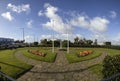 The small gardens next to the war memorial in Morecambe, Lancashire