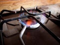 Lit Gas Hob Royalty Free Stock Photo