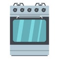 Small gas oven icon, cartoon style