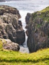 A small geo, or inlet, near Culswick Broch on the west of Mainland Shetland, UK.