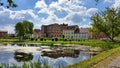 German city Wittstock/Dosse lake view