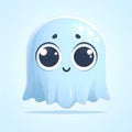 A small ghost with big eyes transparent. In the style of children\'s fairy tales.