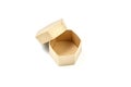 Small gift boxes made of biodegradable cardboard on a white isolated background