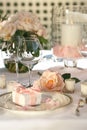 Small gift on plate at wedding Royalty Free Stock Photo