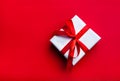 Small gift with red ribbon Royalty Free Stock Photo