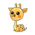 Small giraffe vector with spots isolated on white background. Royalty Free Stock Photo