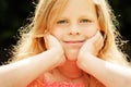 Small girl with apple Royalty Free Stock Photo