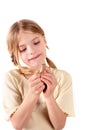 Small girl and the BTE hearing aid