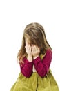 Small girl is covering her face by hands Royalty Free Stock Photo