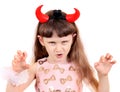 Small Girl with Devil Horns