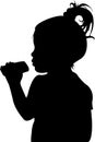 A girl head black color silhouette vector Royalty Free Stock Photo