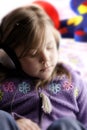 small Girl and headphones Royalty Free Stock Photo