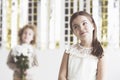 Small girl with heart dilemma Royalty Free Stock Photo