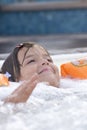 Small girl in jacuzzi Royalty Free Stock Photo