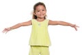 Small girl smiling with her arms wide open Royalty Free Stock Photo