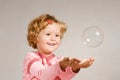 Small girl with soap bubble Royalty Free Stock Photo