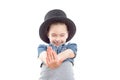 Small girl with a top hat Royalty Free Stock Photo