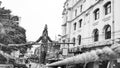 A small girl walking on a rope for earning some money in Kolkata Royalty Free Stock Photo