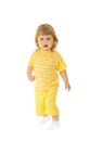 Small girl in yellow shirt and pants Royalty Free Stock Photo