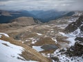 Small frozen lakes in parang mountains,romania