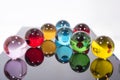 Small glass balls in abstract macro composition